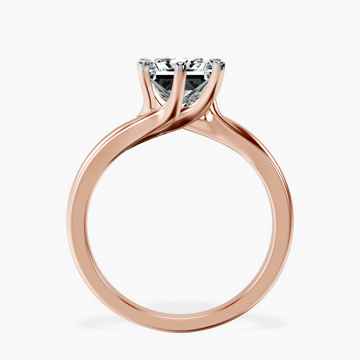 18kt Rose Gold Seraphina Twist Prongs Solitaire 1.5mm Lab Diamond Ring side right image one