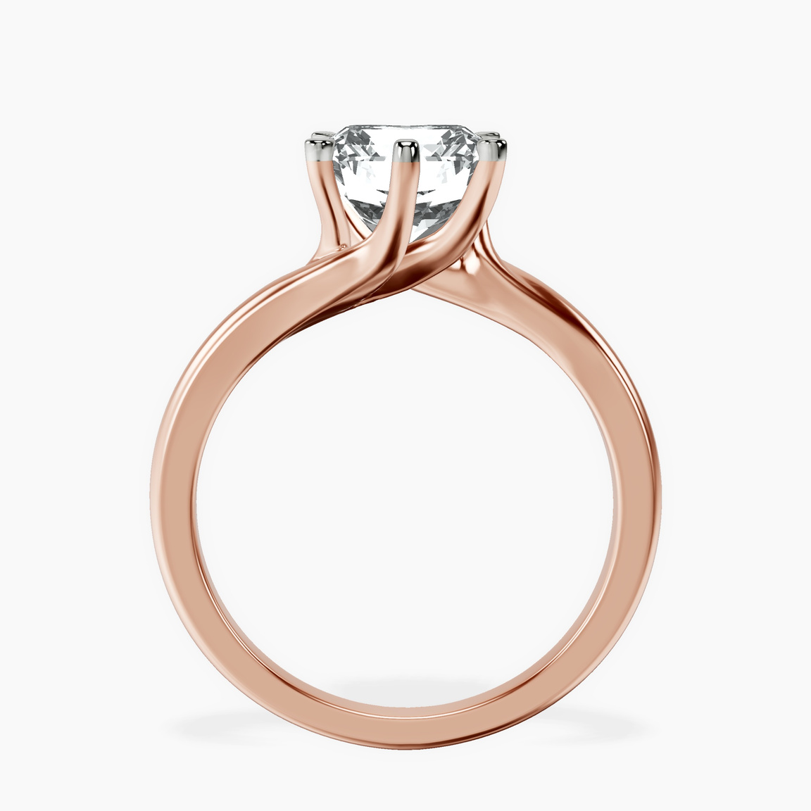 10kt Rose Gold Seraphina Twist Prongs Solitaire 1.5mm Lab Diamond Ring side right image one
