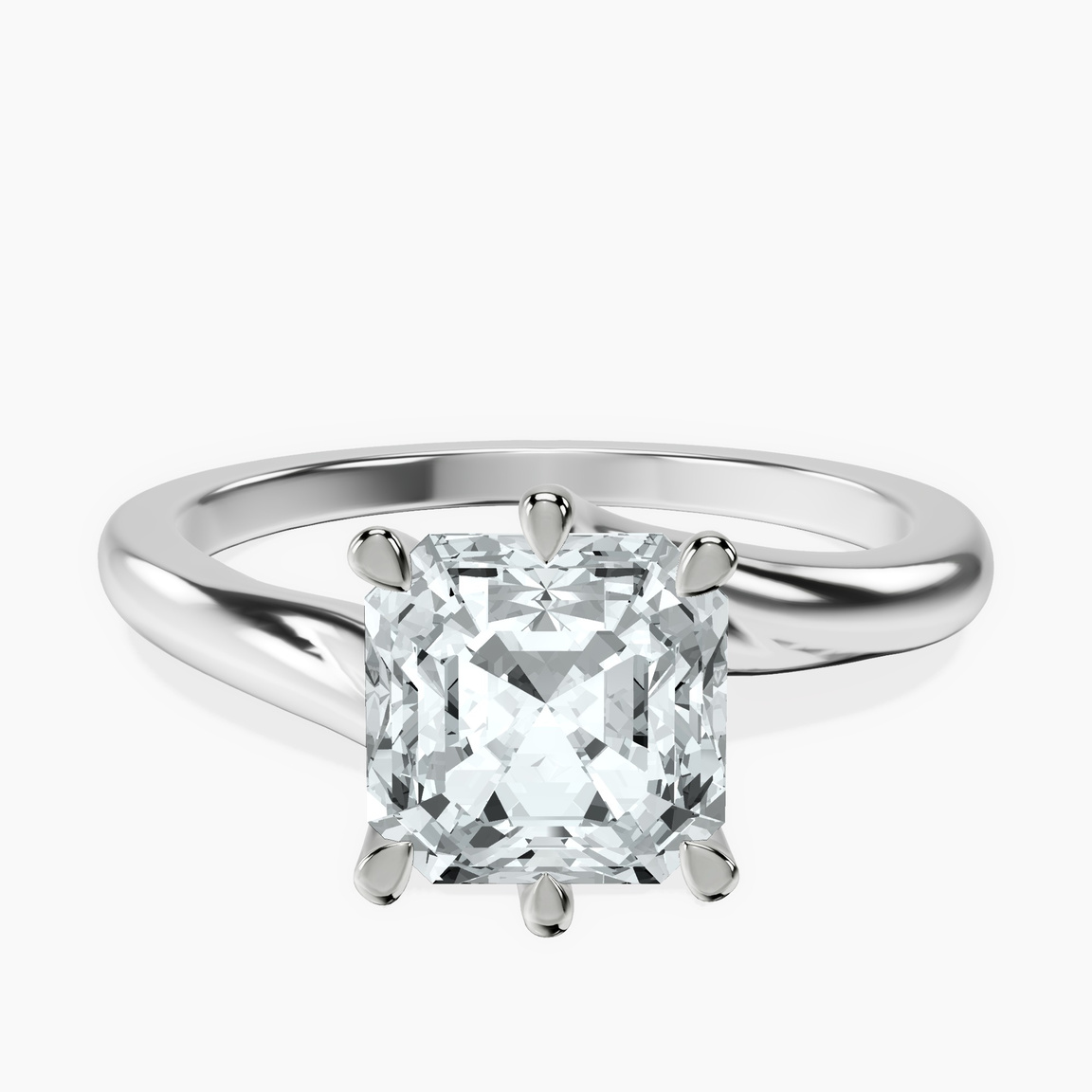 Platinum Seraphina Twist Prongs Solitaire 1.5mm Lab Diamond Ring front image