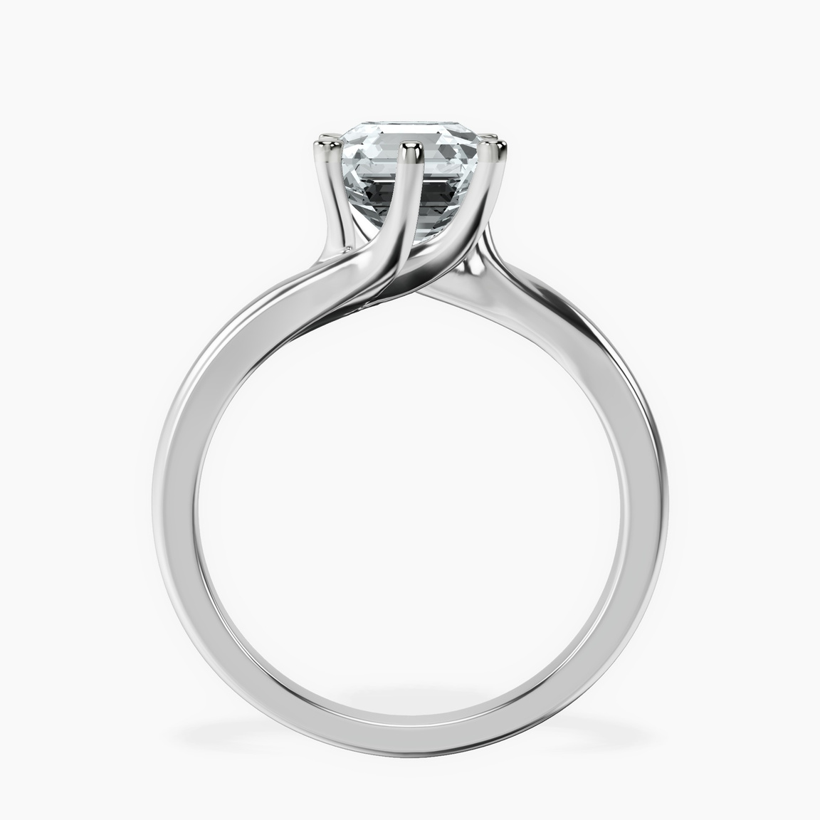 Platinum Seraphina Twist Prongs Solitaire 1.5mm Lab Diamond Ring side right image one