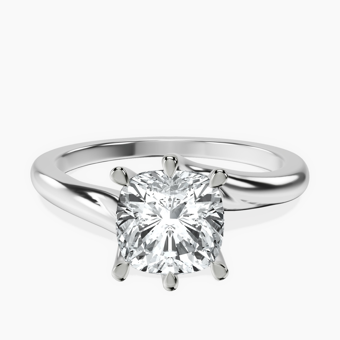 Platinum Seraphina Twist Prongs Solitaire 1.5mm Lab Diamond Ring front image