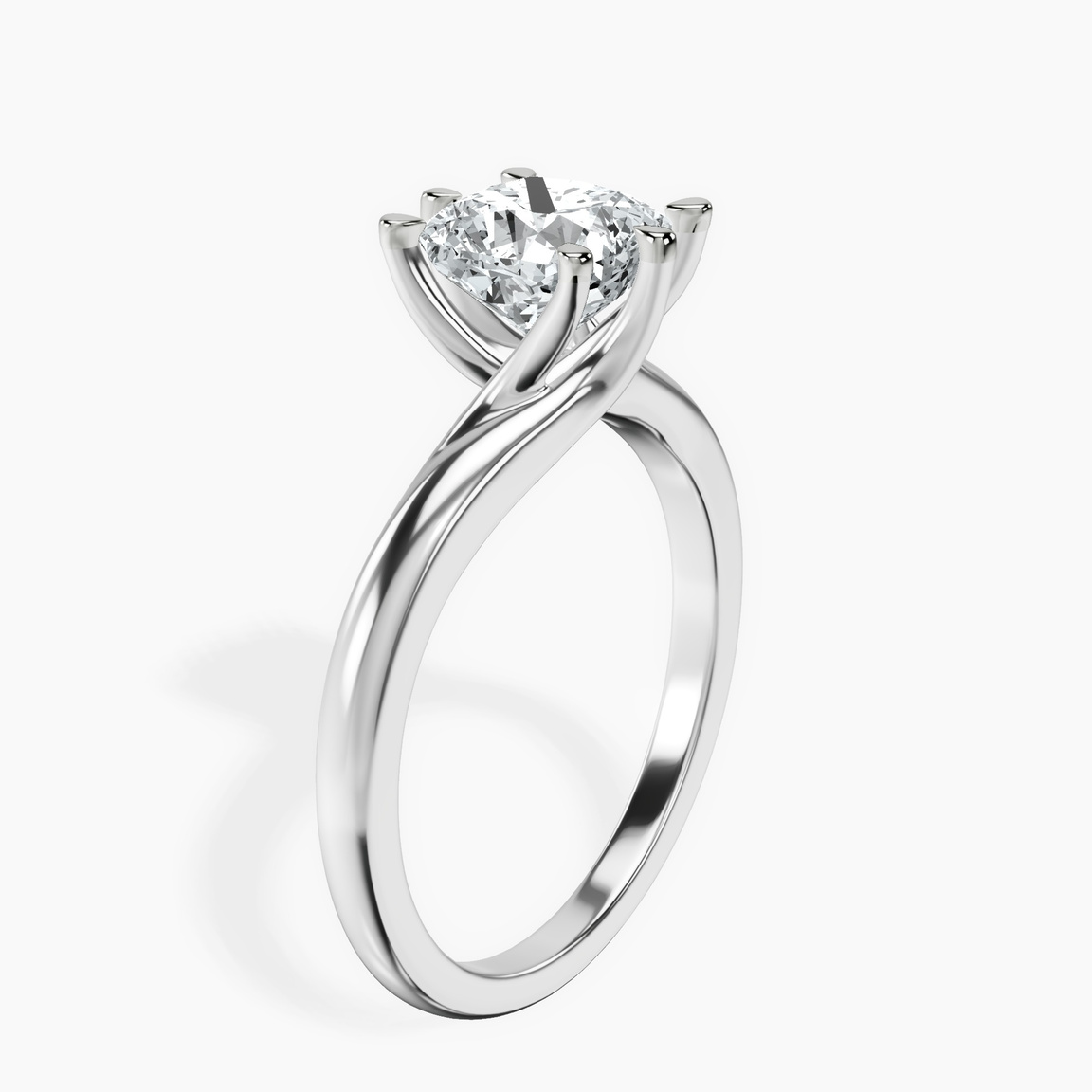 Platinum Seraphina Twist Prongs Solitaire 1.5mm Lab Diamond Ring standing product image one