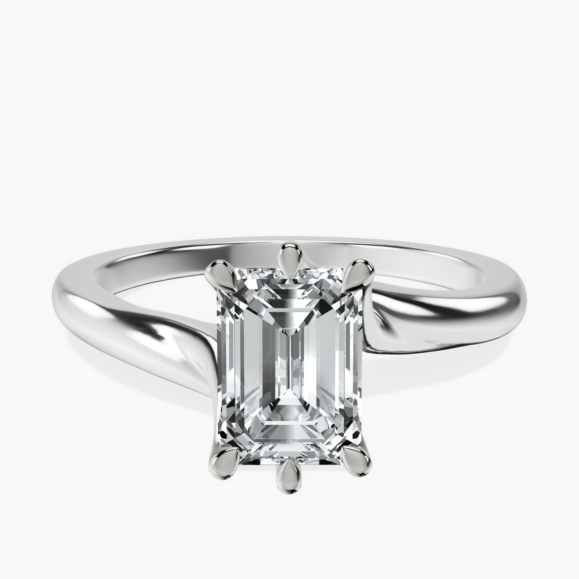 Platinum Seraphina Twist Prongs Solitaire 1.5mm Lab Diamond Ring front image