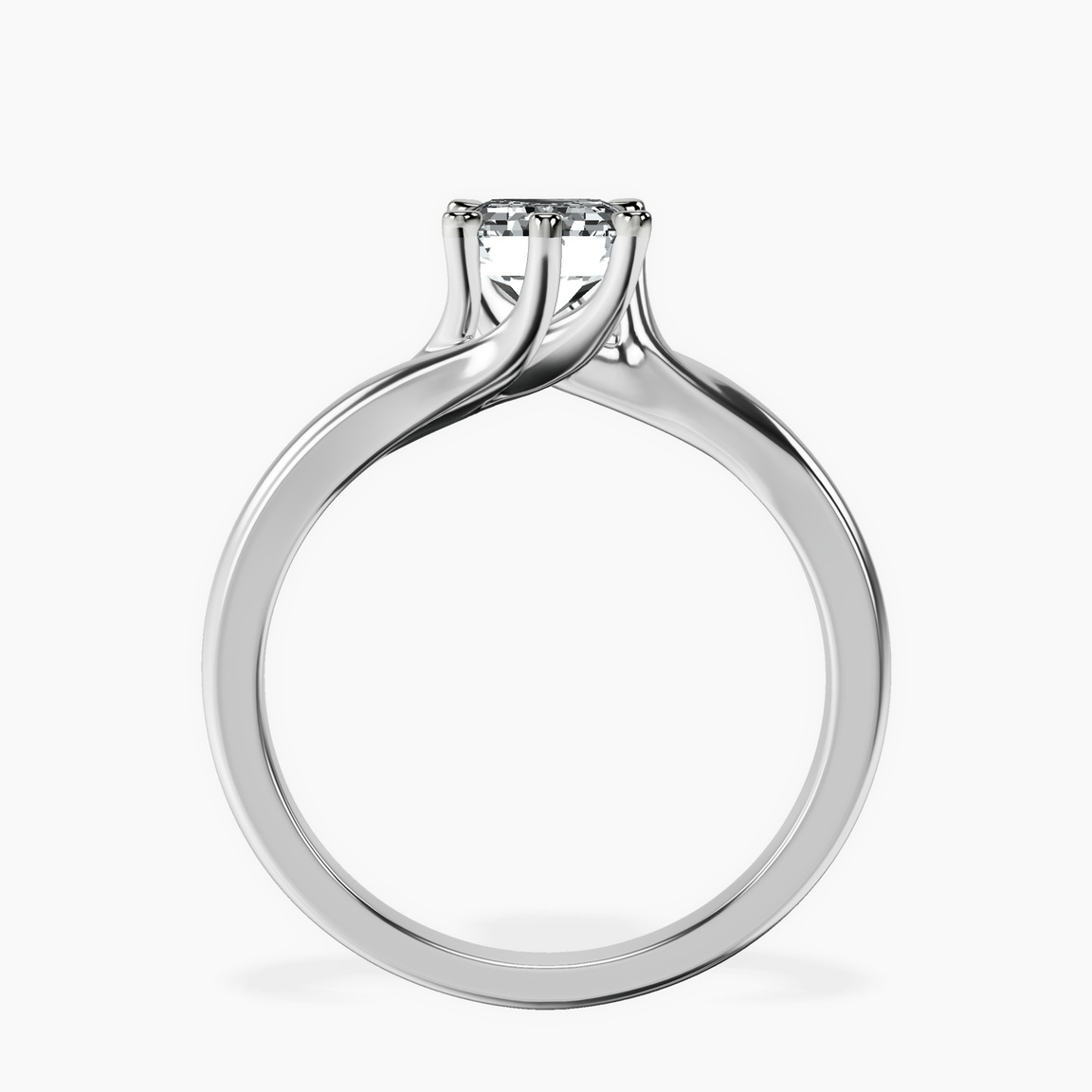 Platinum Seraphina Twist Prongs Solitaire 1.5mm Lab Diamond Ring side right image one