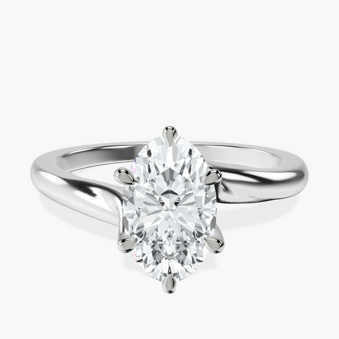 Platinum Seraphina Twist Prongs Solitaire 1.5mm Lab Diamond Ring front image