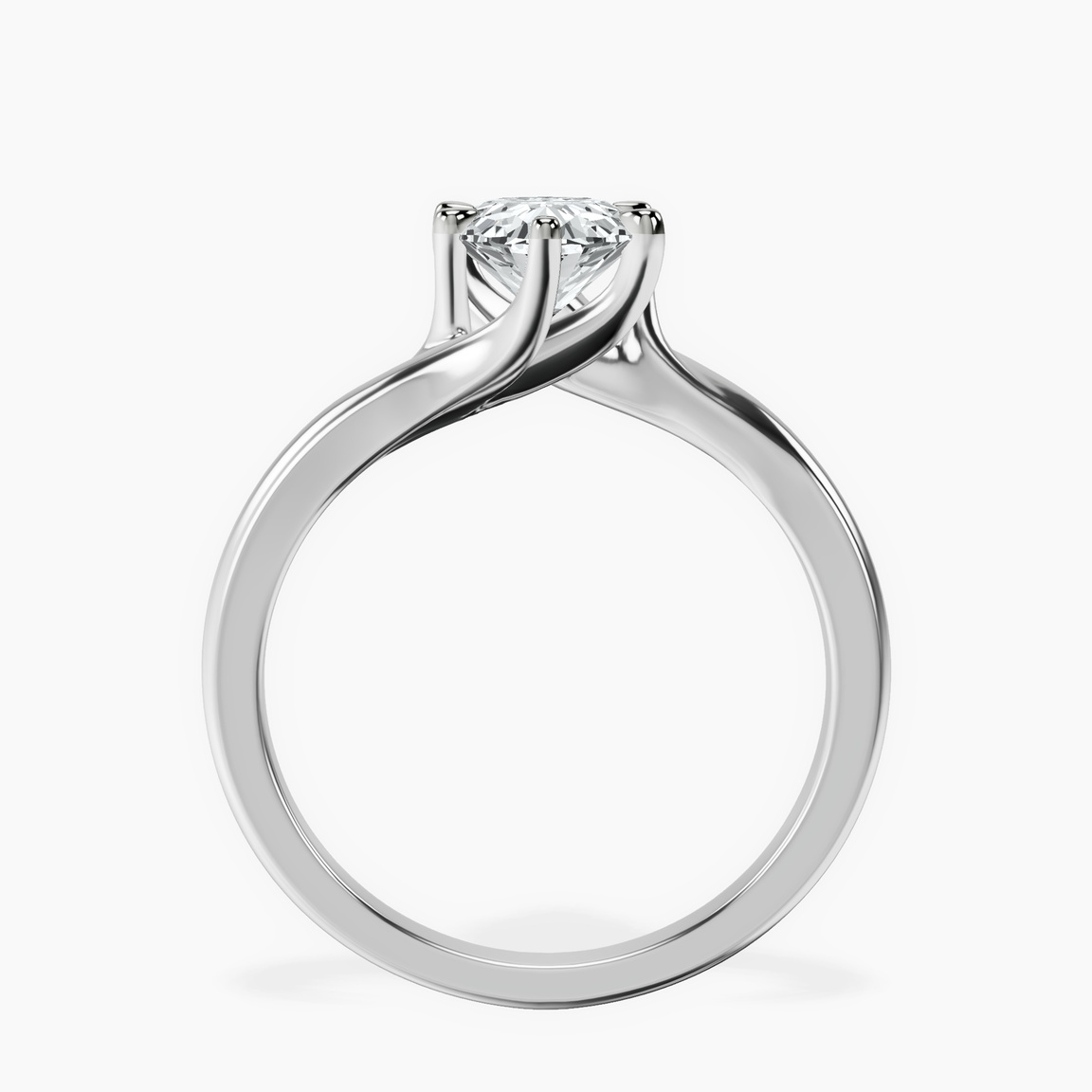 Platinum Seraphina Twist Prongs Solitaire 1.5mm Lab Diamond Ring side right image one