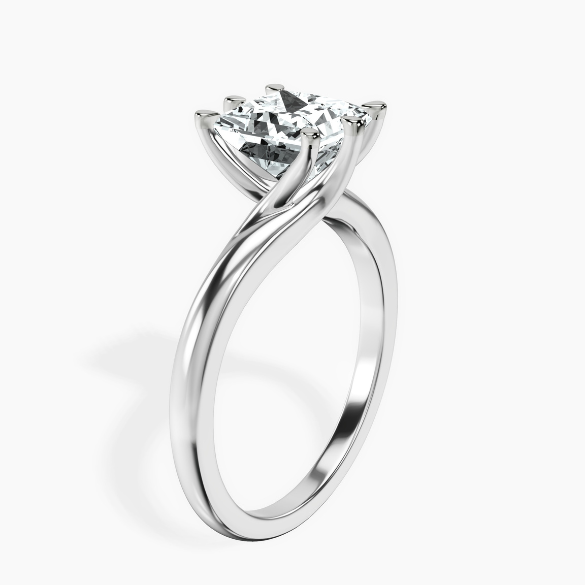 Platinum Seraphina Twist Prongs Solitaire 1.5mm Lab Diamond Ring standing product image one