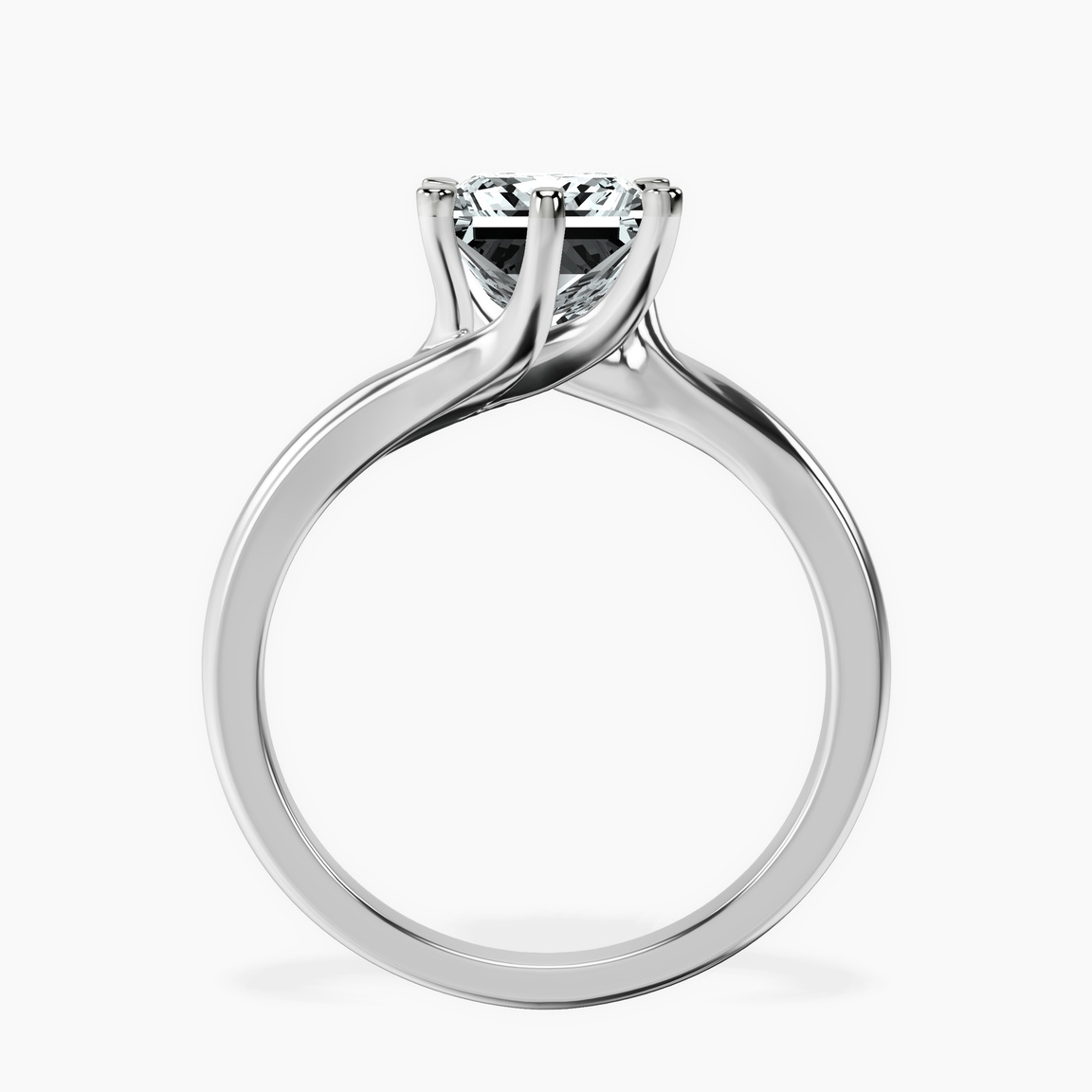 Platinum Seraphina Twist Prongs Solitaire 1.5mm Lab Diamond Ring side right image one