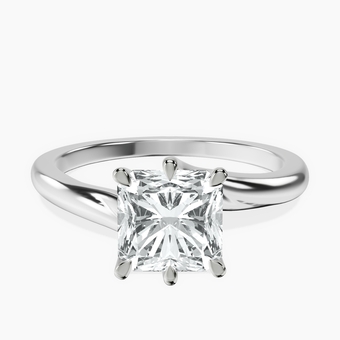 Platinum Seraphina Twist Prongs Solitaire 1.5mm Lab Diamond Ring front image