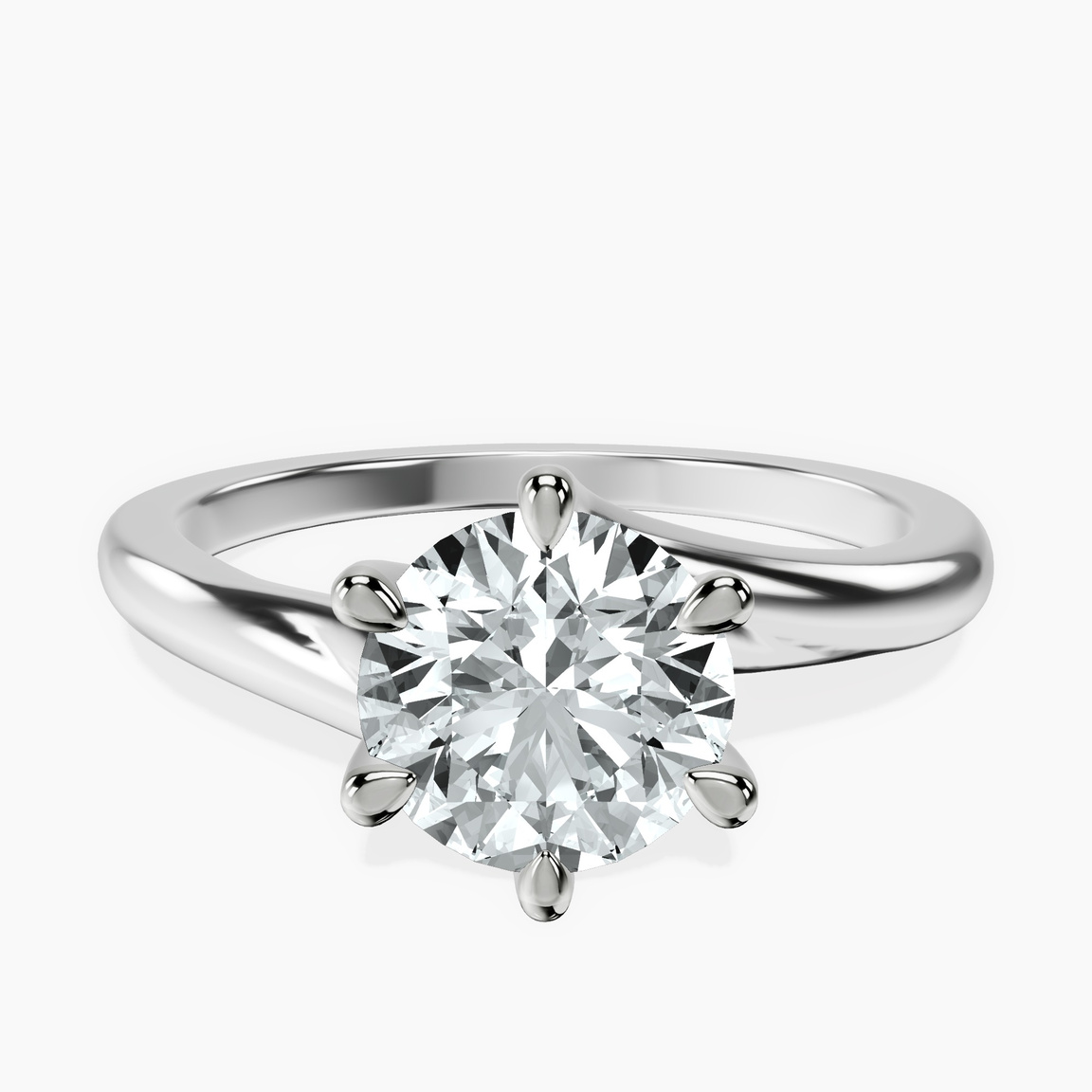 Platinum Seraphina Twist Prongs Solitaire 1.5mm Lab Diamond Ring front image