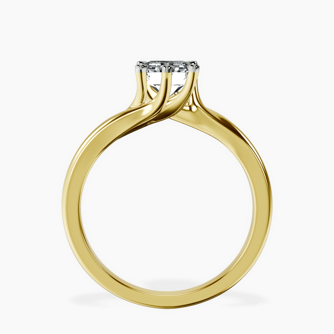 10kt Yellow Gold Seraphina Twist Prongs Solitaire 1.5mm Lab Diamond Ring side right image one