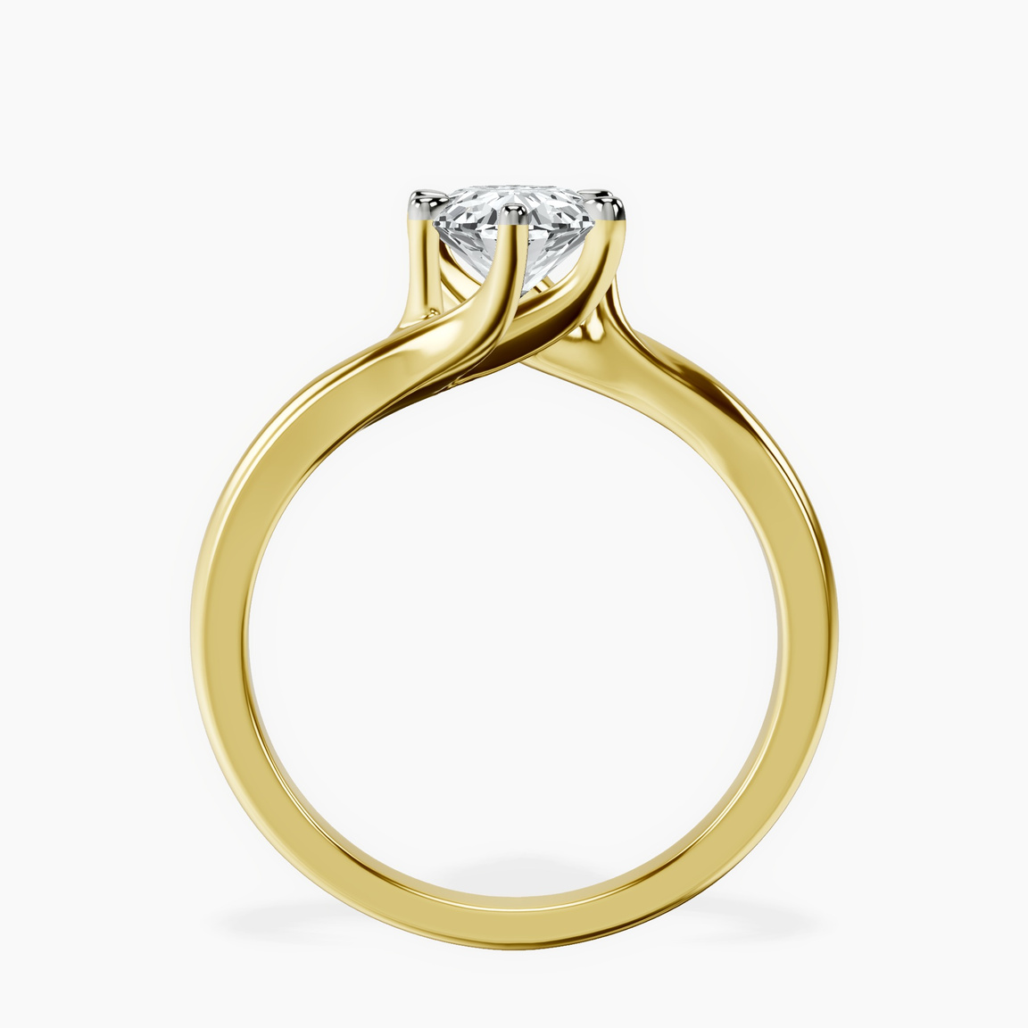 10kt Yellow Gold Seraphina Twist Prongs Solitaire 1.5mm Lab Diamond Ring side right image one