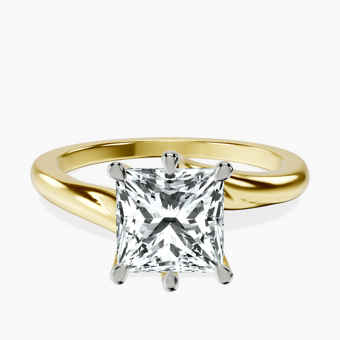 10kt Yellow Gold Seraphina Twist Prongs Solitaire 1.5mm Lab Diamond Ring front image
