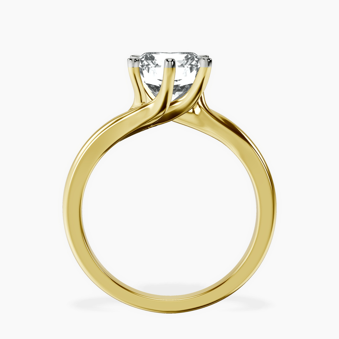 10kt Yellow Gold Seraphina Twist Prongs Solitaire 1.5mm Lab Diamond Ring side right image one