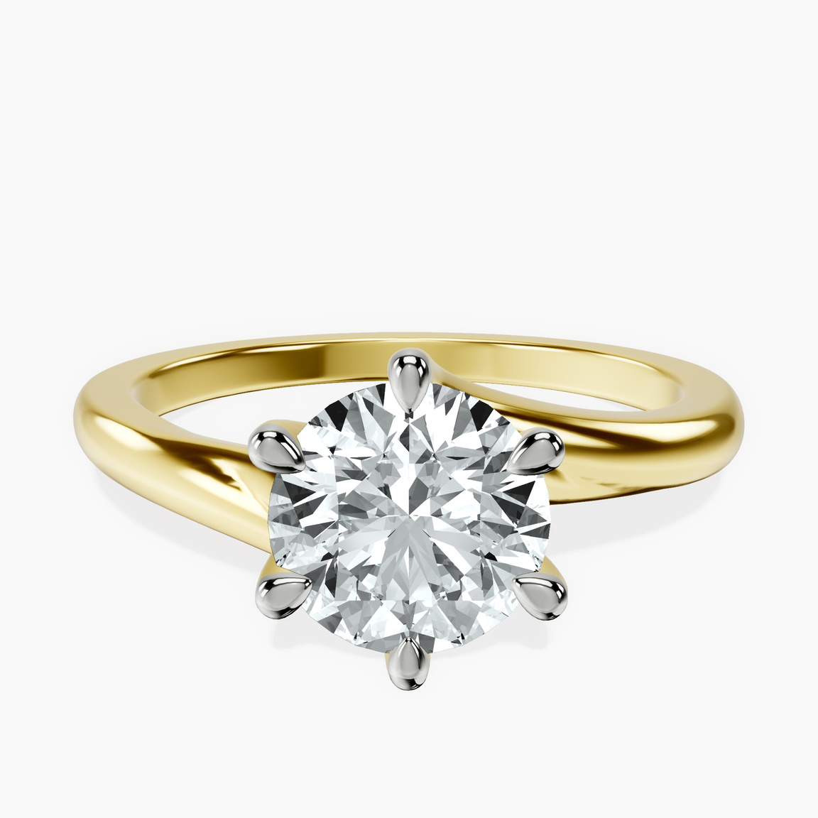 10kt Yellow Gold Seraphina Twist Prongs Solitaire 1.5mm Lab Diamond Ring front image