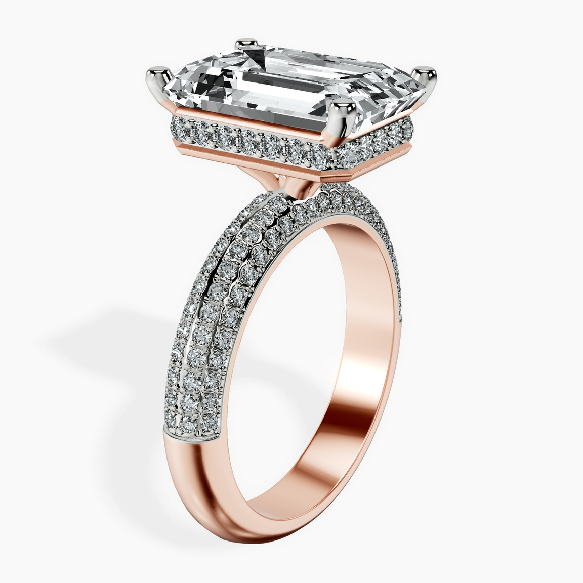 14kt Rose Gold Casimer Secret Halo Lab Diamond Ring standing product image one
