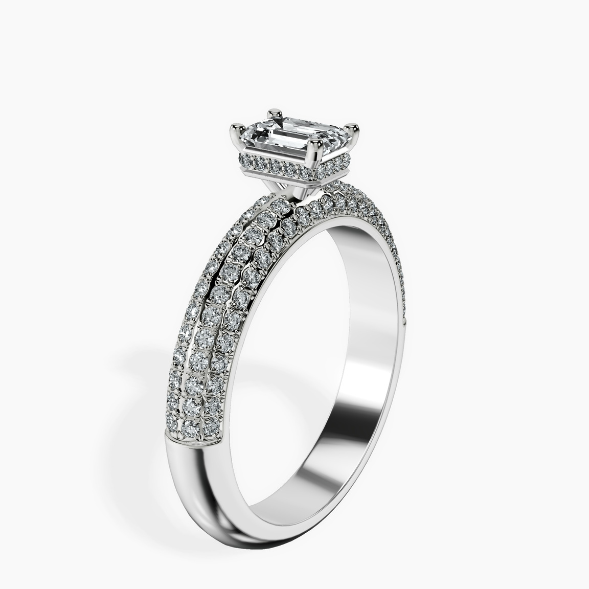 10kt White Gold Casimer Secret Halo Lab Diamond Ring standing product image one