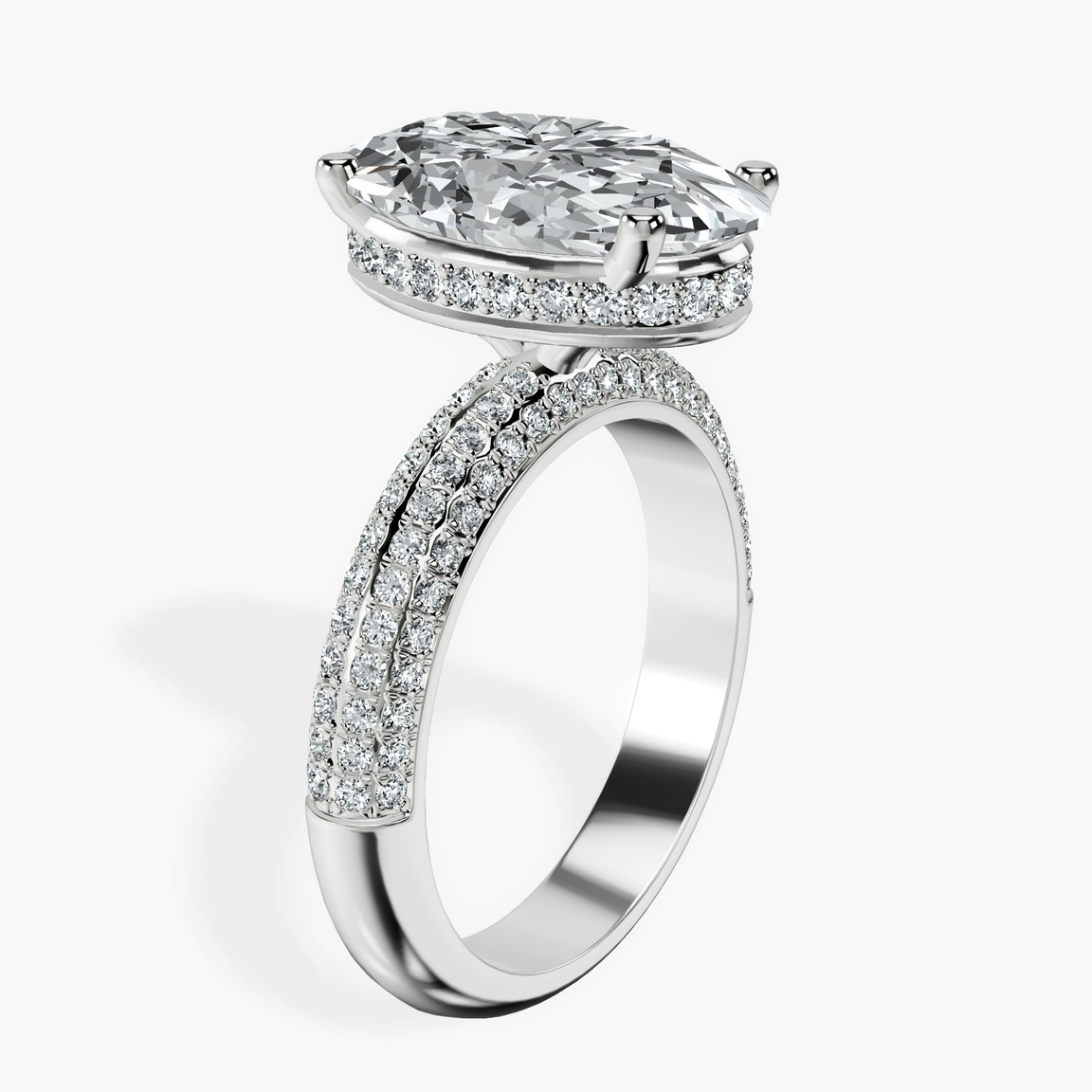 Platinum Casimer Secret Halo Lab Diamond Ring standing product image one