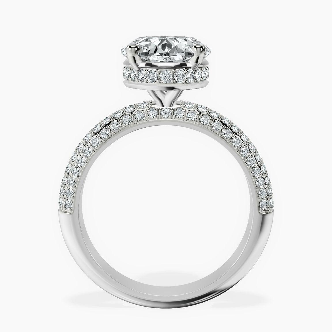 Platinum Casimer Secret Halo Lab Diamond Ring side right image one