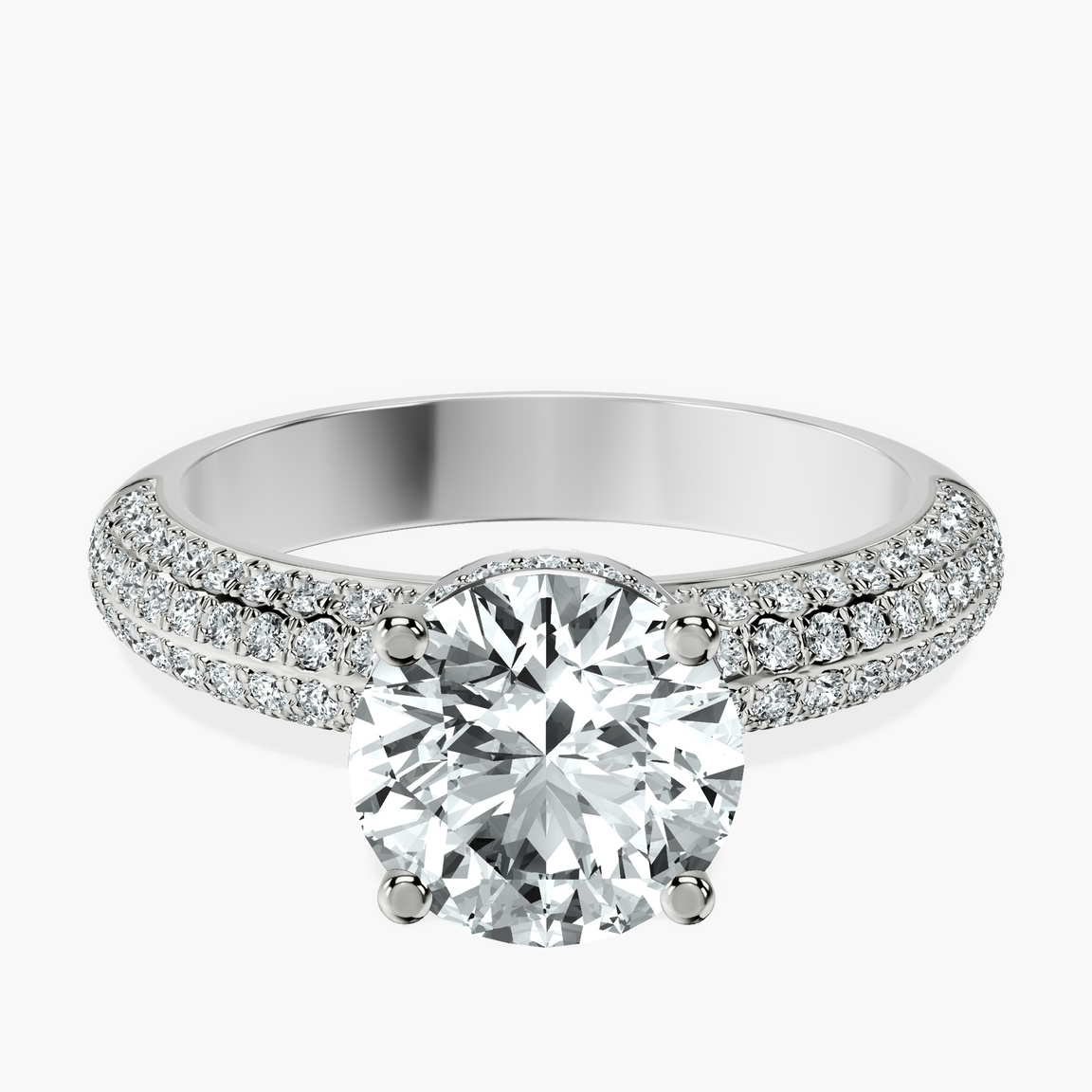 9ct White Gold Casimer Secret Halo Lab Diamond Ring front image