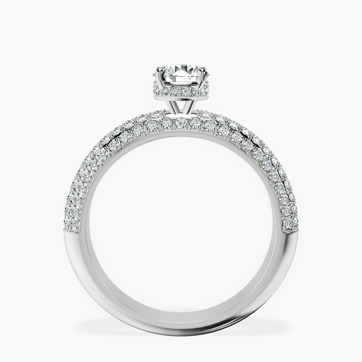 10kt White Gold Casimer Secret Halo Lab Diamond Ring side right image one