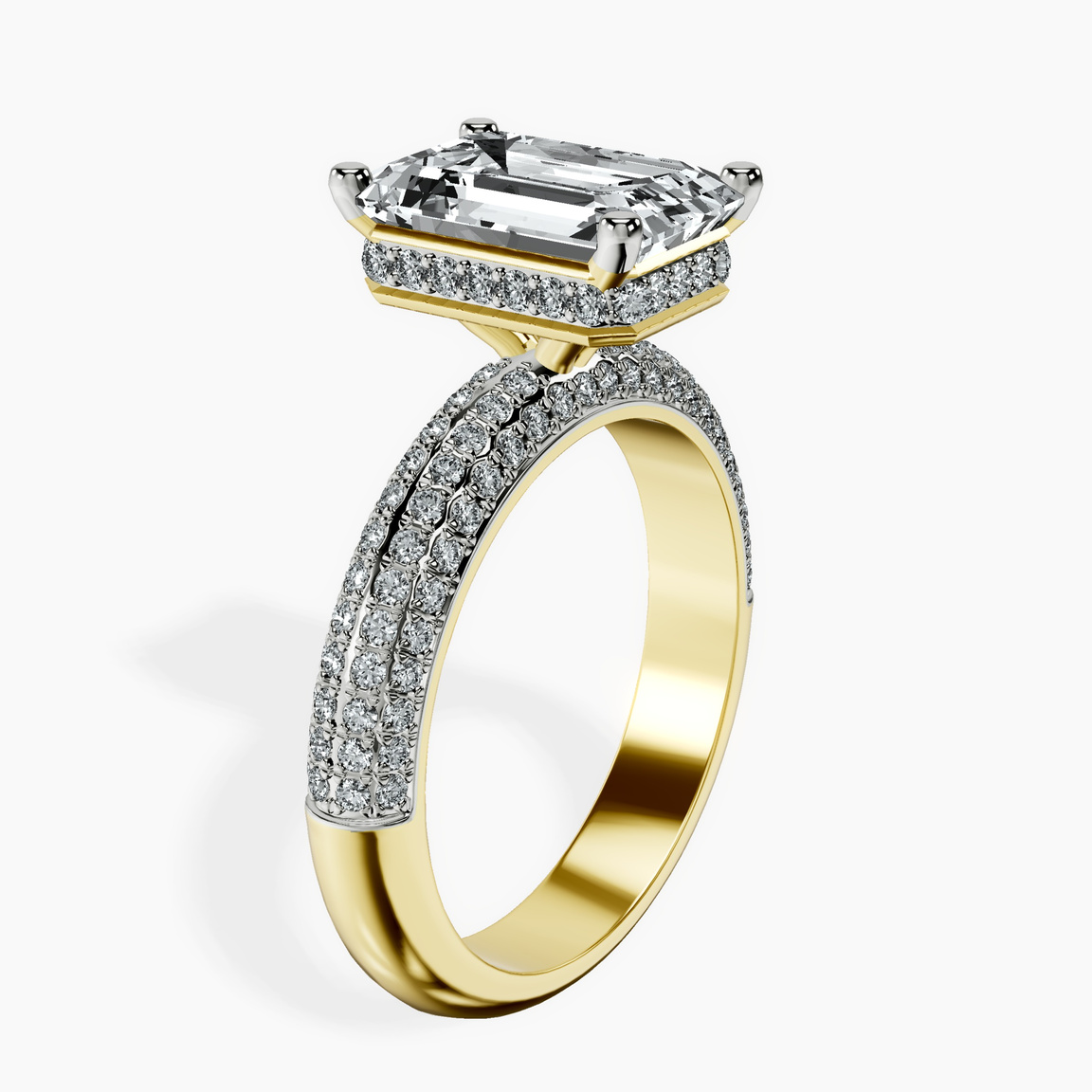 10kt Yellow Gold Casimer Secret Halo Lab Diamond Ring standing product image one