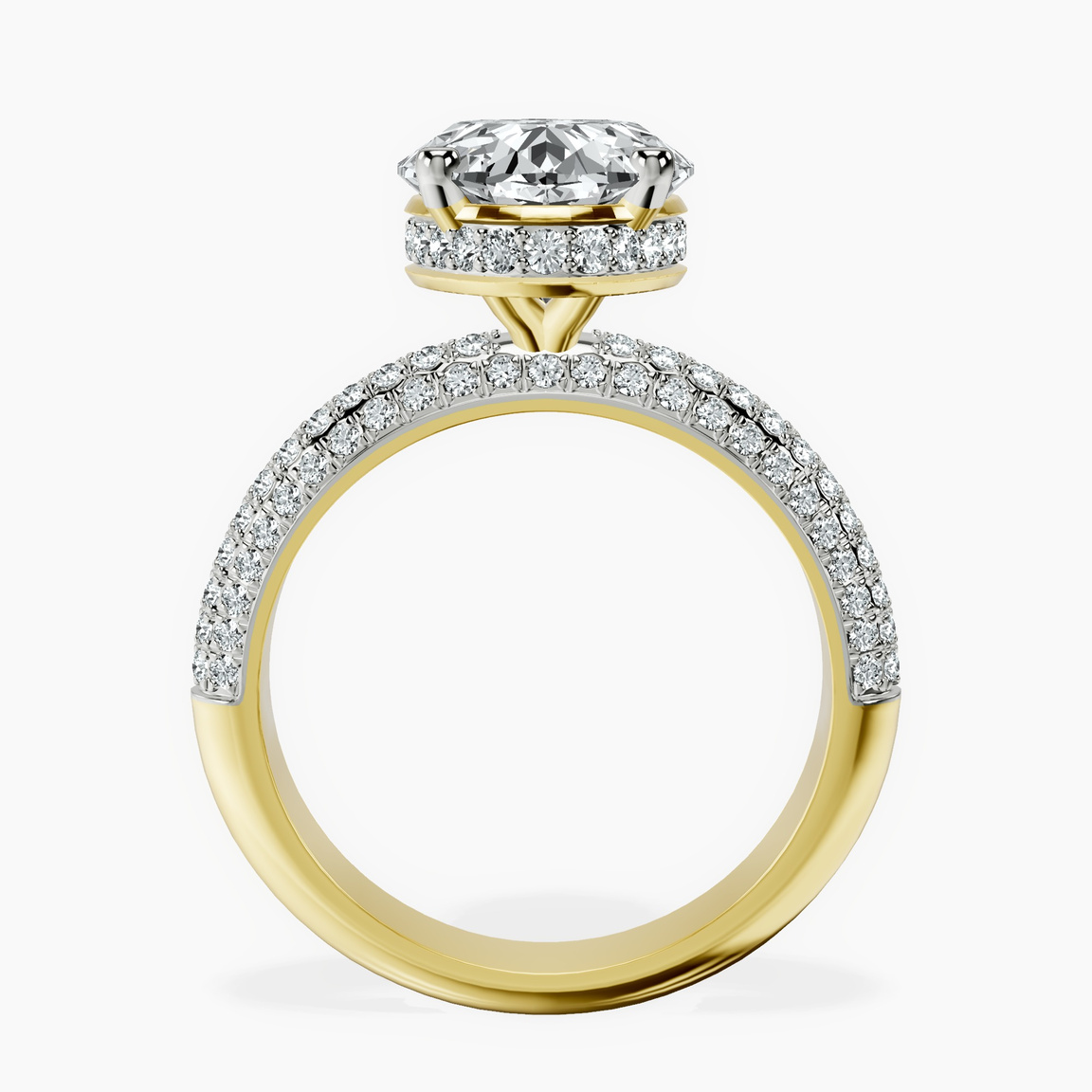 10kt Yellow Gold Casimer Secret Halo Lab Diamond Ring side right image one