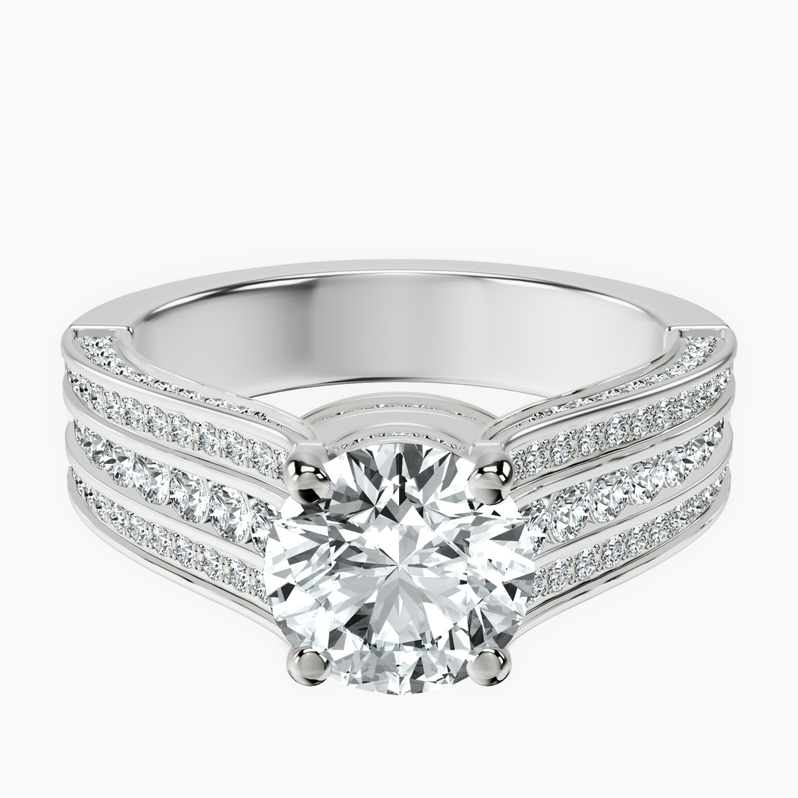 9ct White Gold Idris Secret Halo Lab Diamond Ring front image