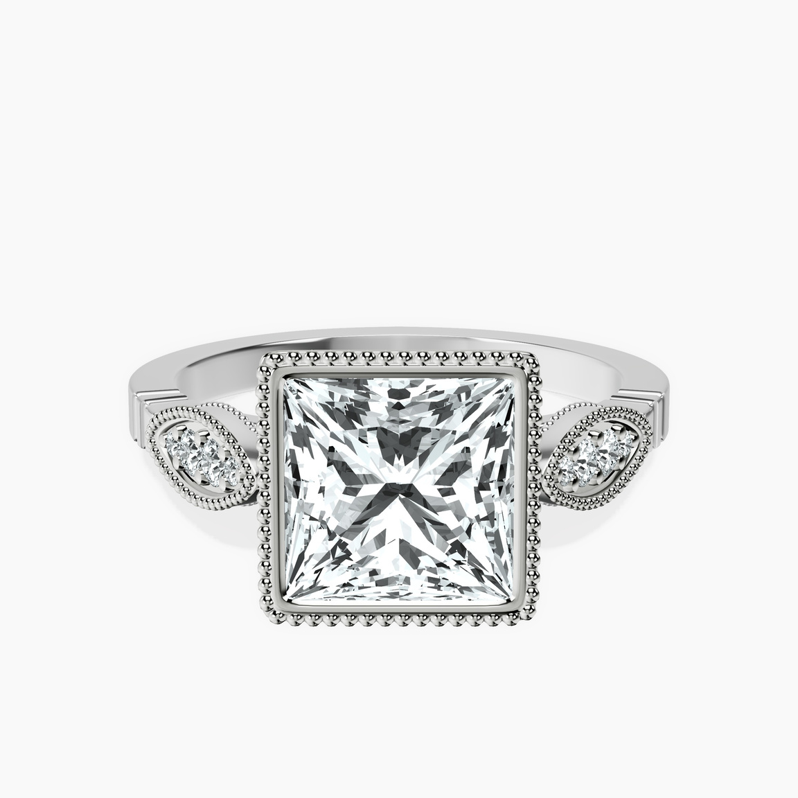 Platinum Everly Vintage Bezel Lab Diamond Ring front image
