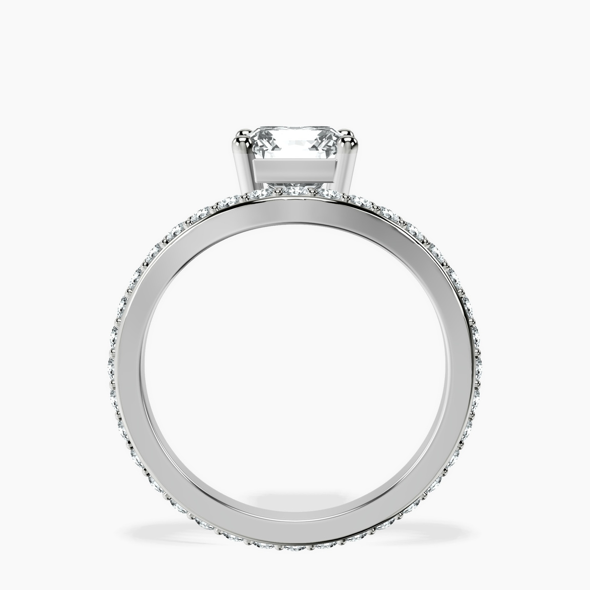 9ct White Gold Pave Crest Lab Diamond Ring side right image one