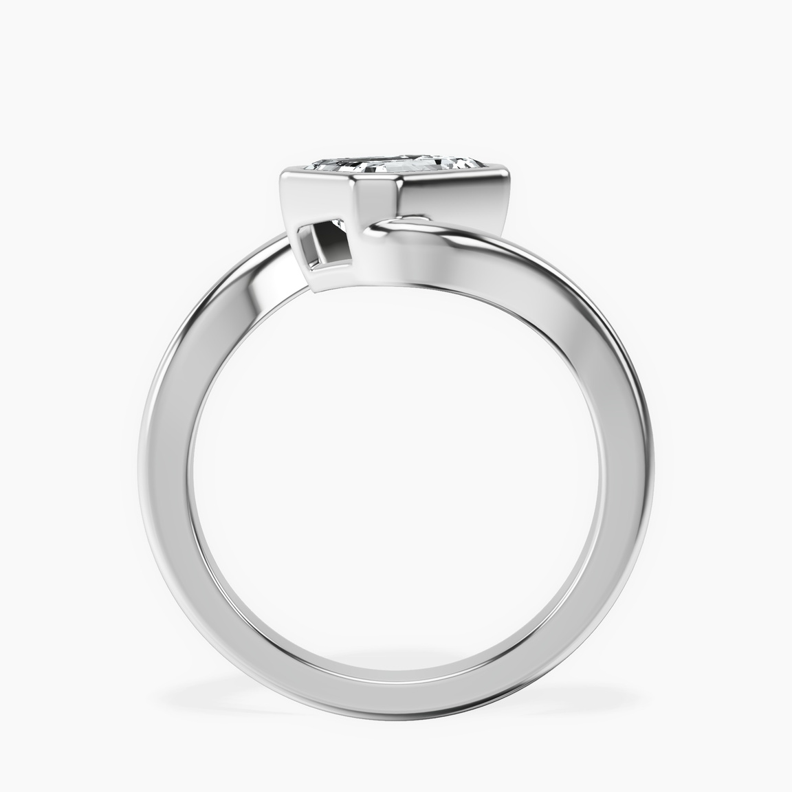 9ct White Gold Ava Crest Lab Diamond Ring side right image one