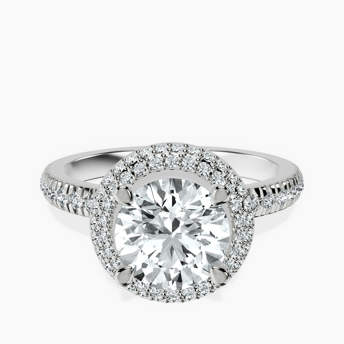 9ct White Gold Amarya Secret Double Halo Lab Diamond Ring front image