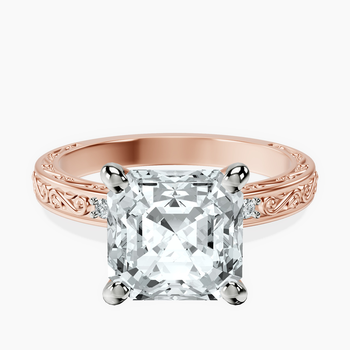 10kt Rose Gold Antique Allure Vintage Lab Diamond Ring front image