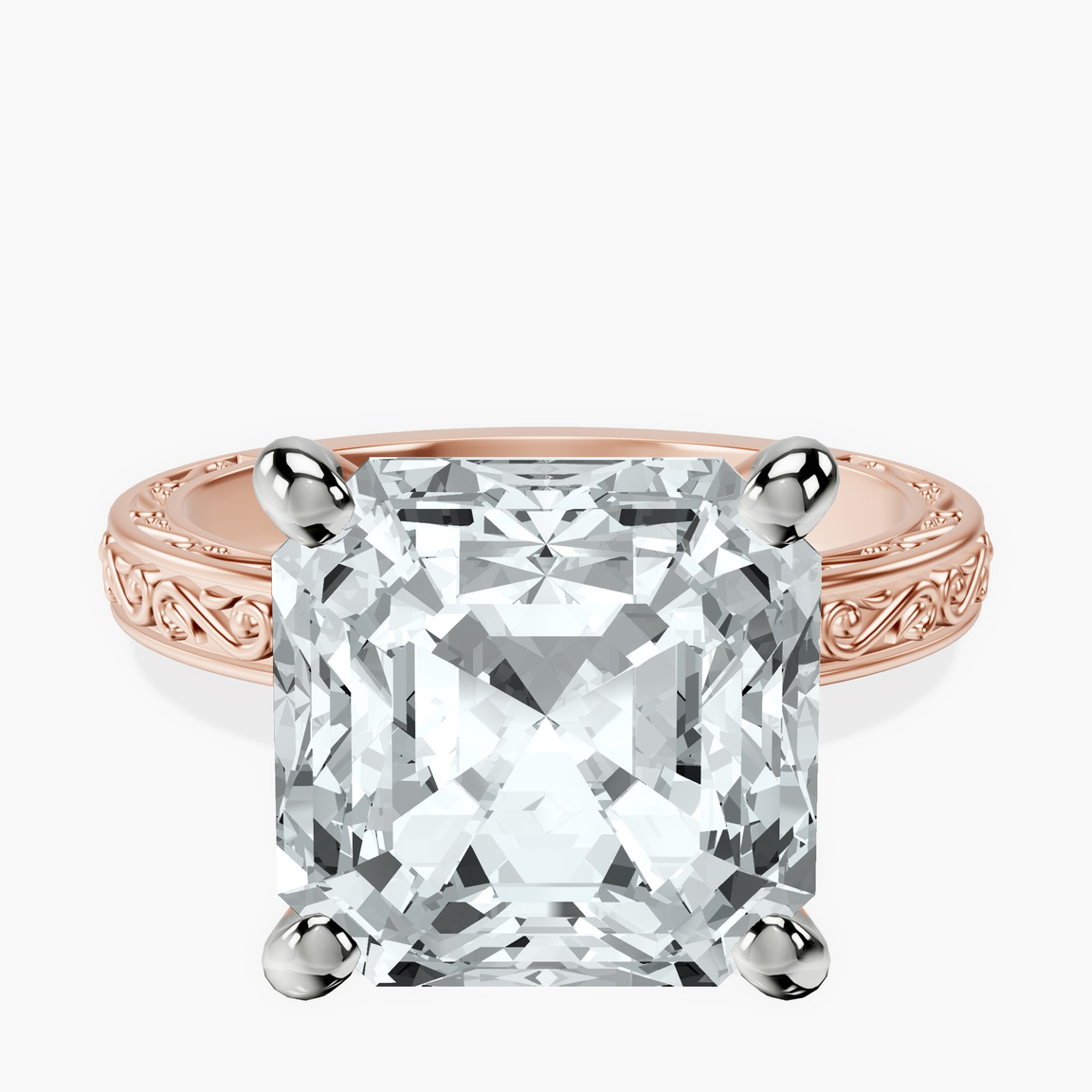 10kt Rose Gold Antique Allure Vintage Lab Diamond Ring front image