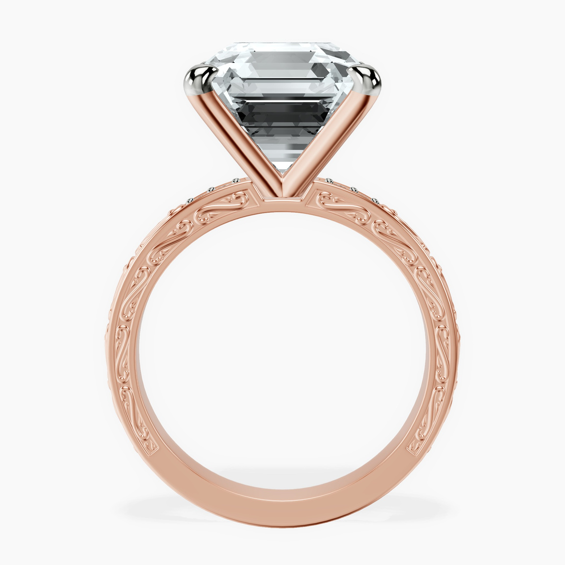 10kt Rose Gold Antique Allure Vintage Lab Diamond Ring side right image one