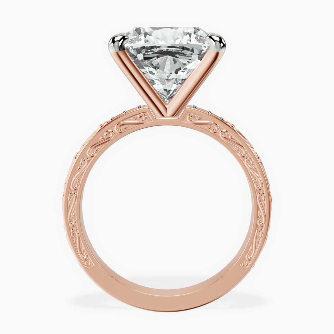 18kt Rose Gold Antique Allure Vintage Lab Diamond Ring side right image one