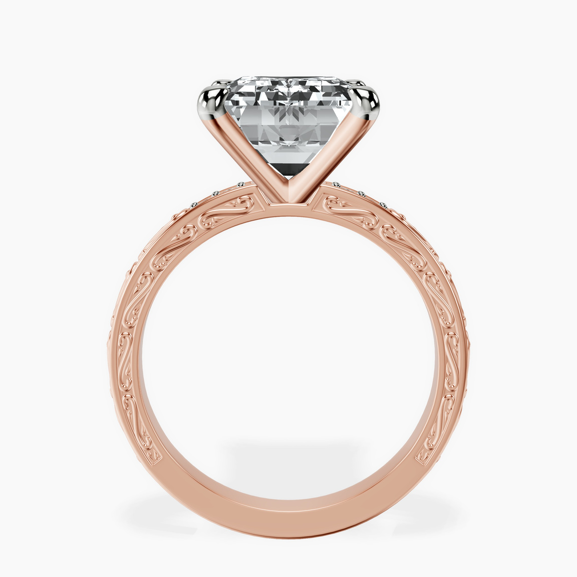 10kt Rose Gold Antique Allure Vintage Lab Diamond Ring side right image one