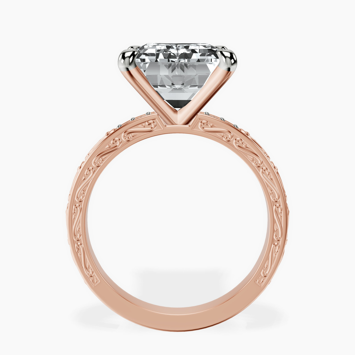 10kt Rose Gold Antique Allure Vintage Lab Diamond Ring side right image one