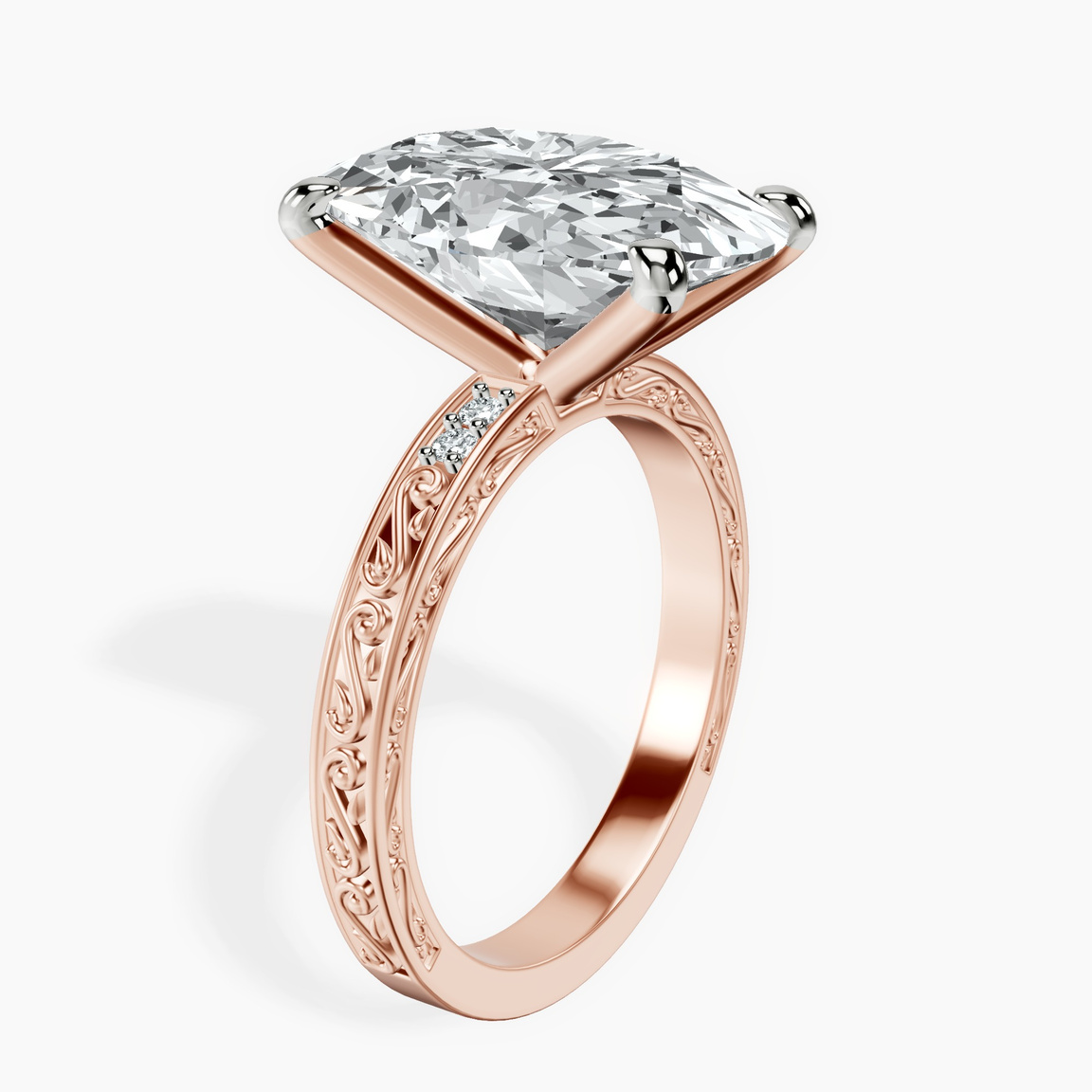 10kt Rose Gold Antique Allure Vintage Lab Diamond Ring standing product image one