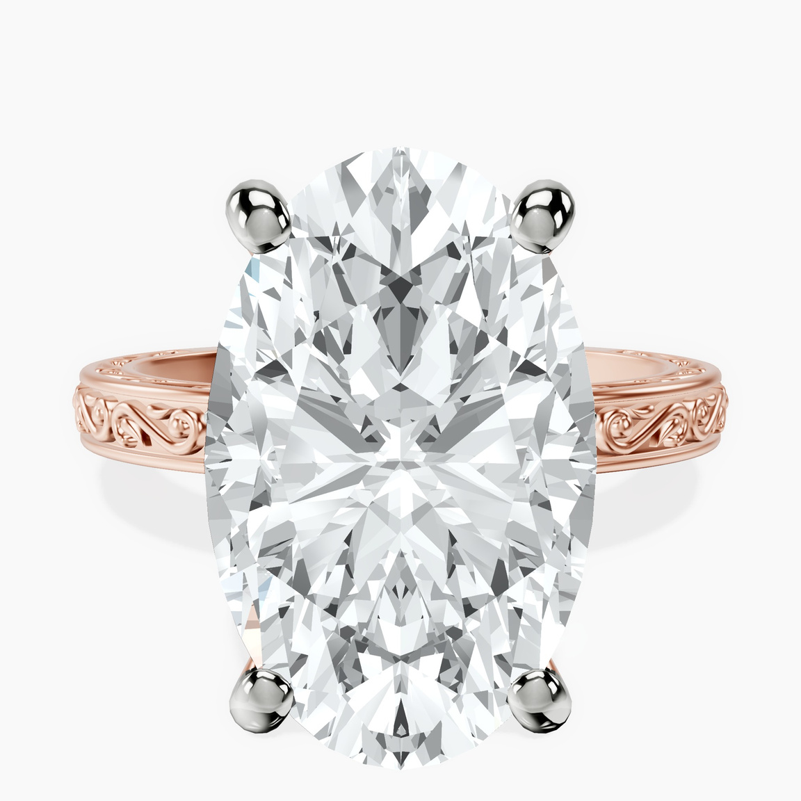 10kt Rose Gold Antique Allure Vintage Lab Diamond Ring front image