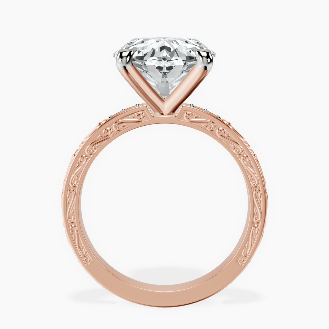 10kt Rose Gold Antique Allure Vintage Lab Diamond Ring side right image one