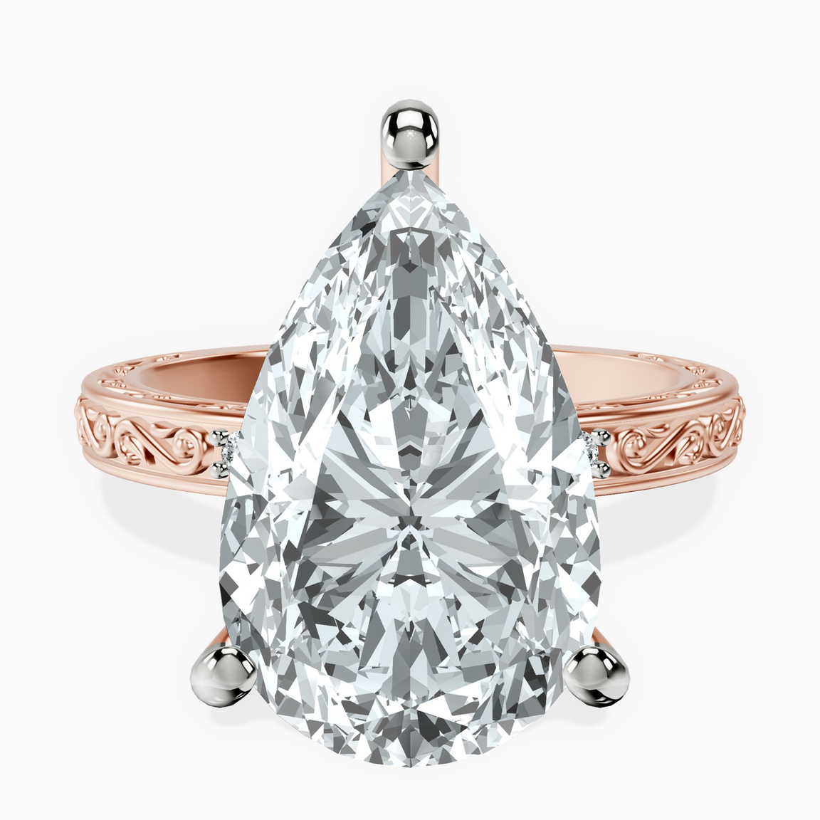 14kt Rose Gold Antique Allure Vintage Lab Diamond Ring front image