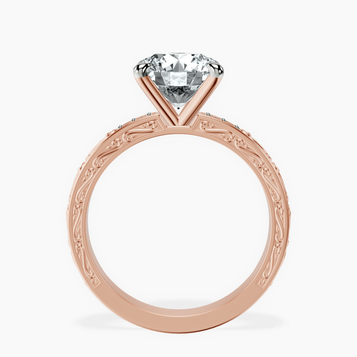 10kt Rose Gold Antique Allure Vintage Lab Diamond Ring side right image one
