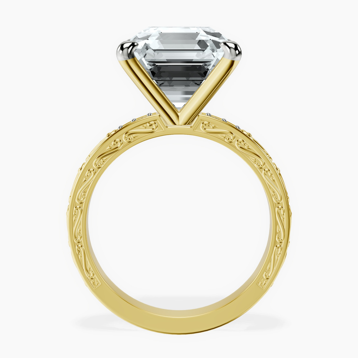 10kt Yellow Gold Antique Allure Vintage Lab Diamond Ring side right image one