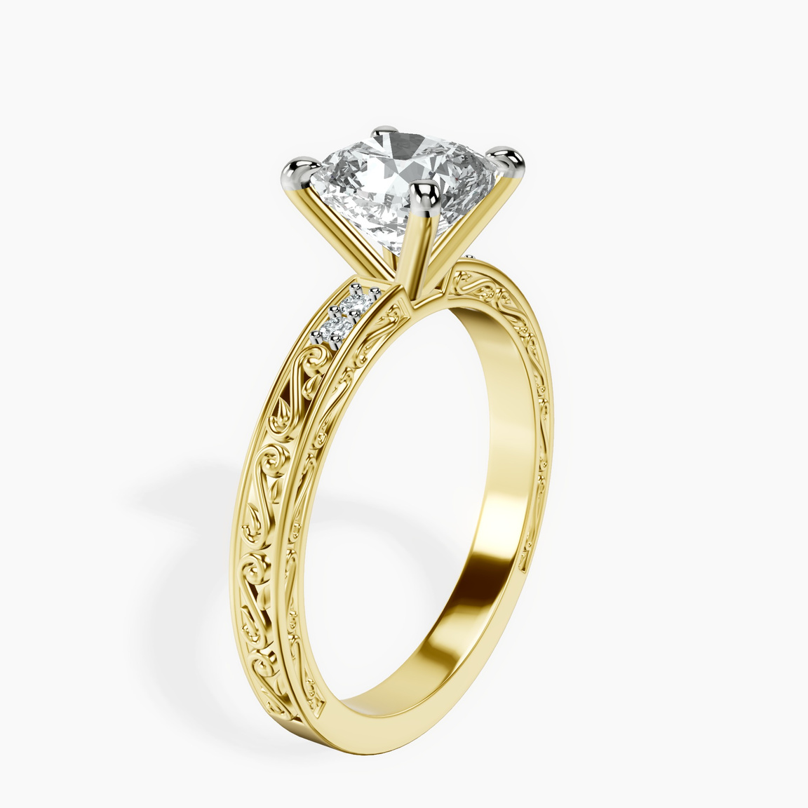 9ct Yellow Gold Antique Allure Vintage Lab Diamond Ring standing product image one