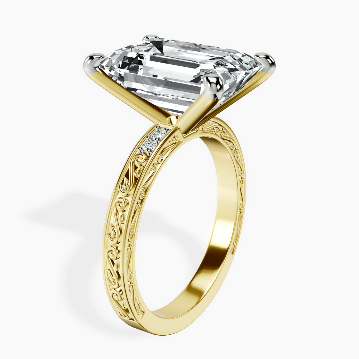 14kt Yellow Gold Antique Allure Vintage Lab Diamond Ring standing product image one