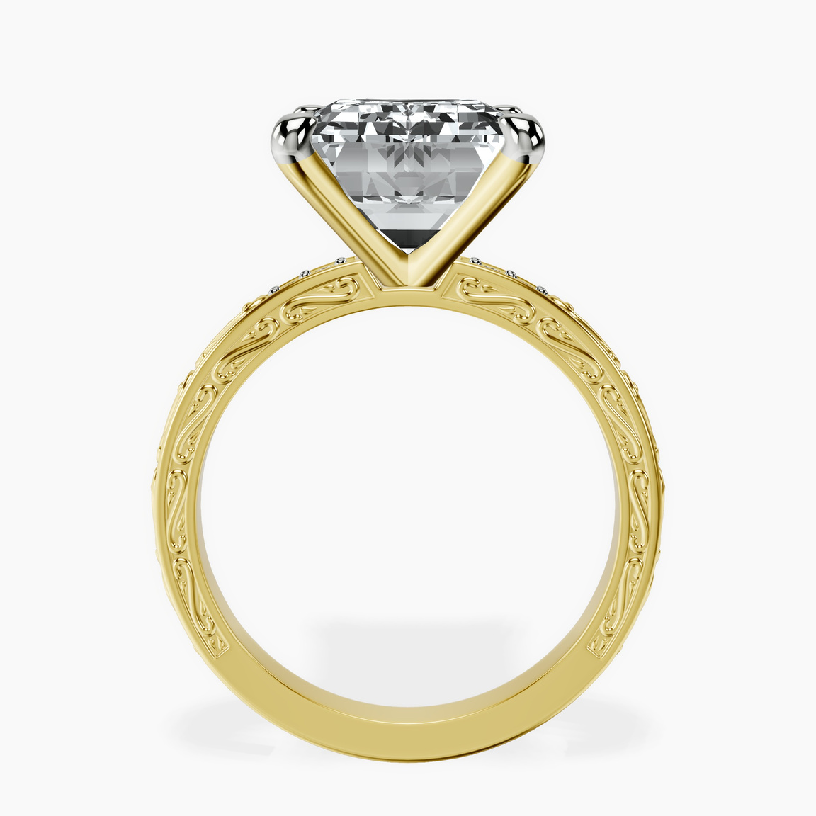 14kt Yellow Gold Antique Allure Vintage Lab Diamond Ring side right image one