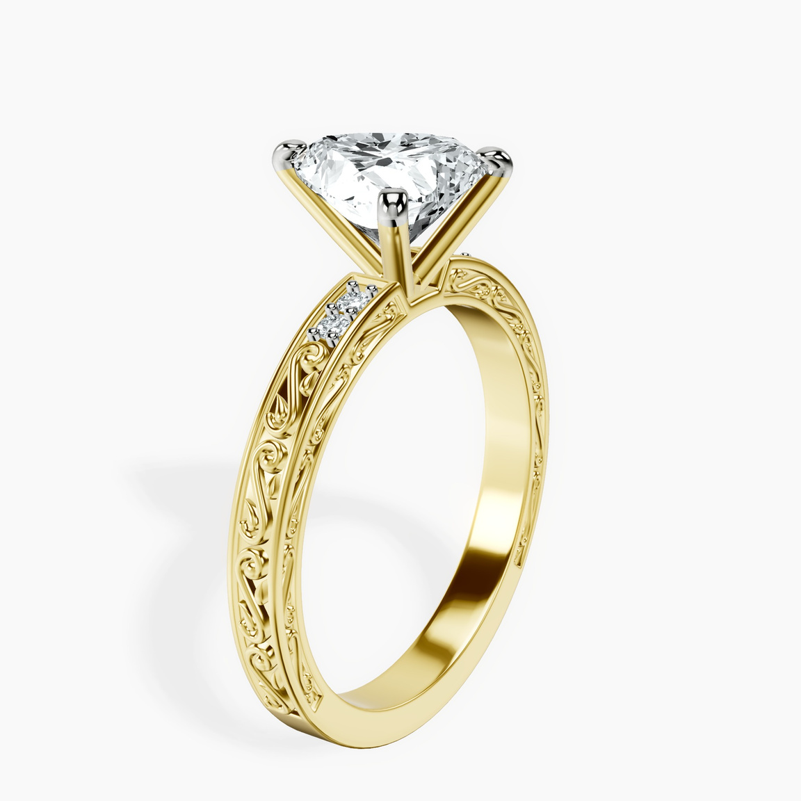 14ct Yellow Gold Antique Allure Vintage Lab Diamond Ring standing product image one