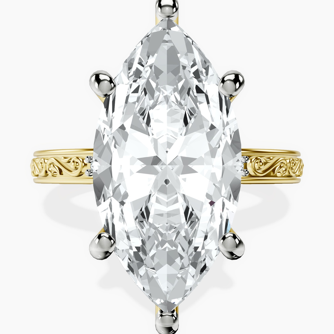 18kt Yellow Gold Antique Allure Vintage Lab Diamond Ring front image