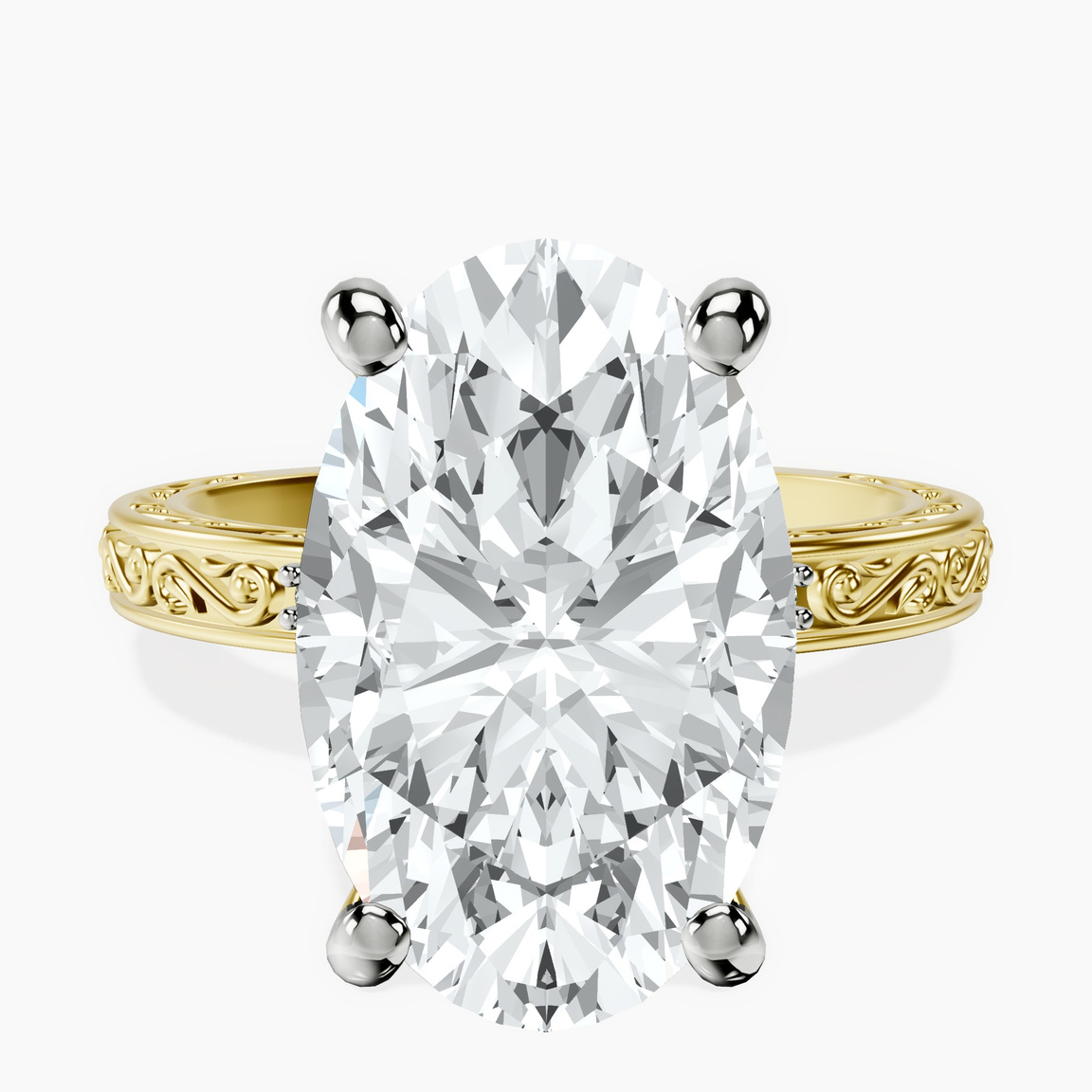 10kt Yellow Gold Antique Allure Vintage Lab Diamond Ring front image